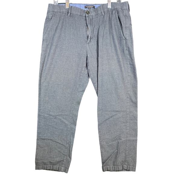 Banana Republic Mens Pants Gray Slim Kentfield Cotton Polkadot 35x30 (34x26) - Picture 1 of 16
